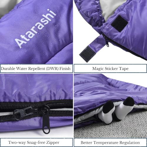 Warm Sleeping Bag for Adults & Kids (Purple/Wide(40''x87''))
