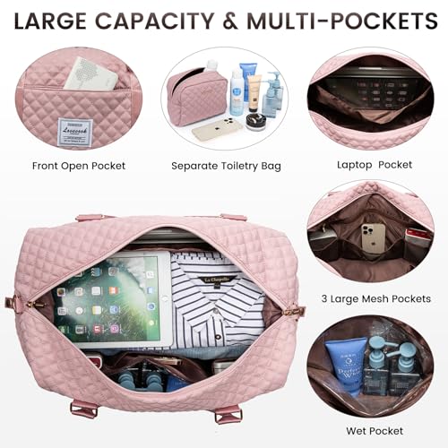 Travel Duffle Bag (Pink-d / 2Pcs Set)
