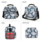 Double Layer Cooler Insulated Lunch Bag Adult Lunch Box Large Tote Bag for Men (Plum)