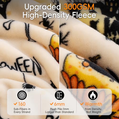 Halloween Fleece Blanket King (Halloween Pumpkin Cat / King(108" X 90"))
