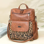 PU Leather Small Backpack Purse for Women Ladies Leopard (Leopard)