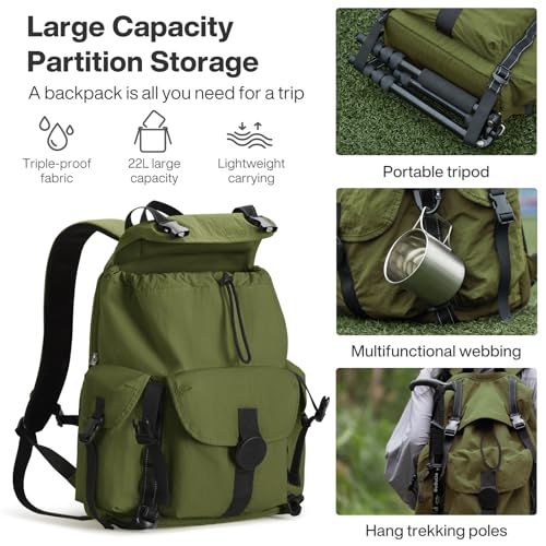 Travel Backpack for Women Men (Jungle Green / 18 Inch)