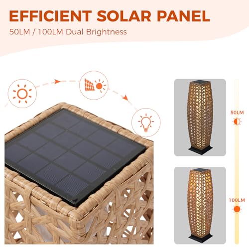 Outdoor Floor Lamp Solar Lantern (1 PC Large / Diamond Natural)