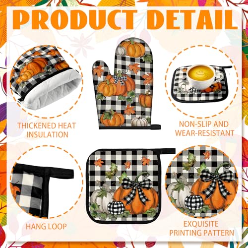 10 Pcs Fall Pumpkin Kitchen Decor Set for Home (Modern Color / Classic Style)