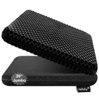 Gel Seat Cushion for Long Sitting (Black / Jumbo Thick: 20x20x1.9inch)