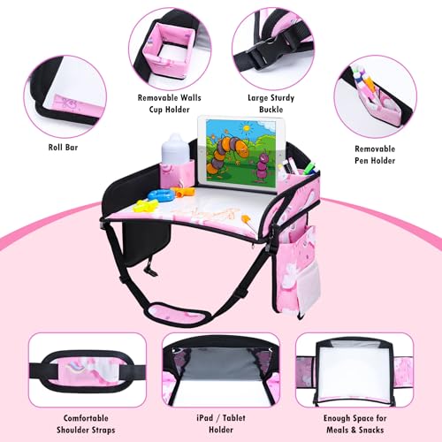 Kids Travel Tray (Dark Pink)