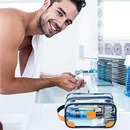 Clear Toiletry Bag for Traveling (Blue)