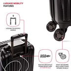 7272 Energie Expandable Hardside Luggage with Spinner Wheels and TSA Lock (Carry-On 19-Inch / Black)