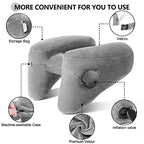 Travel Neck Pillow for Airplane Pillow Comfortably Supports Head (Dark Grey)