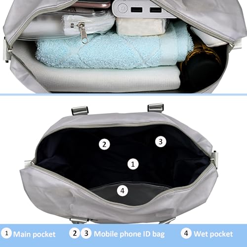 Travel Duffle Bag (Light Grey)