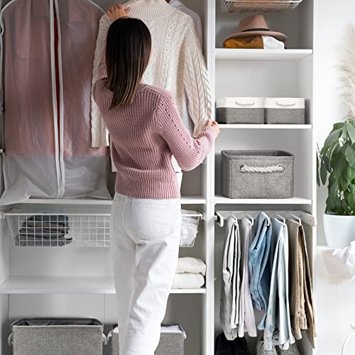 Storage Bins 3PCS Fabric Storage Baskets for Organizing Shelves (Grey / 3PCS/Large - 15.7Lx11.8Wx8.3H)