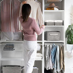 Storage Bins 3PCS Fabric Storage Baskets for Organizing Shelves (Grey / 3PCS/Large - 15.7Lx11.8Wx8.3H)