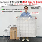 Canvas Laundry Bag with Handles & Drawstring (Geometry Grid,1pc XL / XL 33"W x 35"H┃1 Pack)