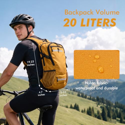 20L Hydration Backpack with 3L Water Bladder Water Backpack for Hiking Hydration Pack Insulated Daypack for Commuting Orange (Orange / 3L Bladder)