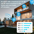 Door Chime Alarm When Open for Kids Safety (Black 4 Sensors +2 Receiver)