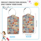 3 Pack Luggage Tag for Suitcase (Travel Stamp)