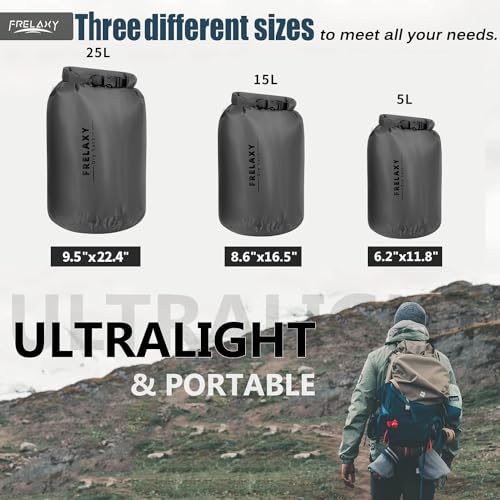 Waterproof Dry Bag 3 Pack (3 Pack - Gray)