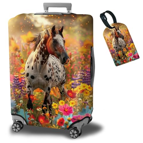 Luggage Cover Suitcase Protector + Tag (Spotted Horse Garden / XL)