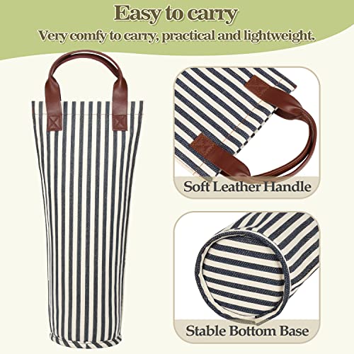 Single Wine Cooler Bag Tote (Blue Stripe)