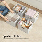 Storage Bins with Lids [3 (Beige / S(3-Pack))