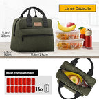 Insulated Lunch Bag for Women Men (Green)