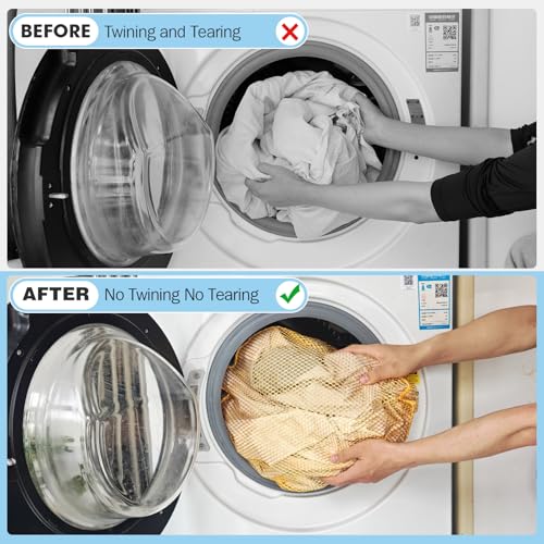 3Pcs Mesh Laundry Bags Washing Machine Mesh Wash Bags Jumbo for Delicates Clothes (Yellow / Jumbo 3 pcs)
