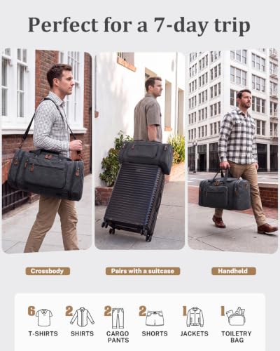 Canvas Duffle Bag (Dark Grey / X-Large-60L (With Toiletry Bag))