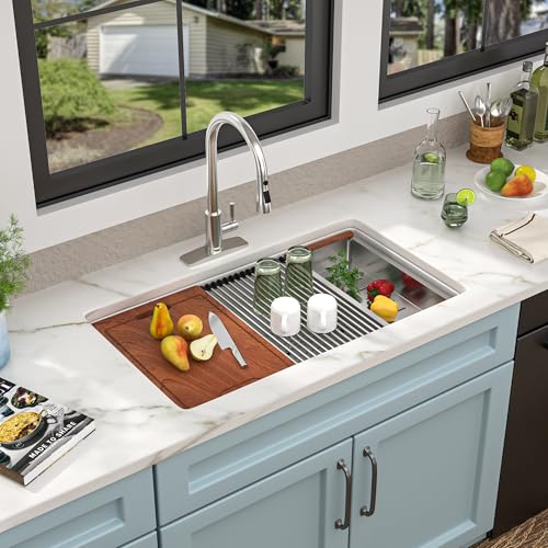 33"x19" White Undermount Sink Ledge Workstaion (33"x19"x10" / White)