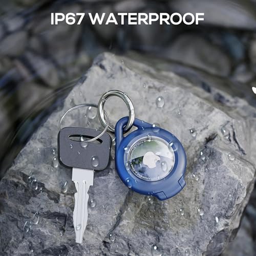 IP67 Waterproof AirTag Holder (Black/Blue)
