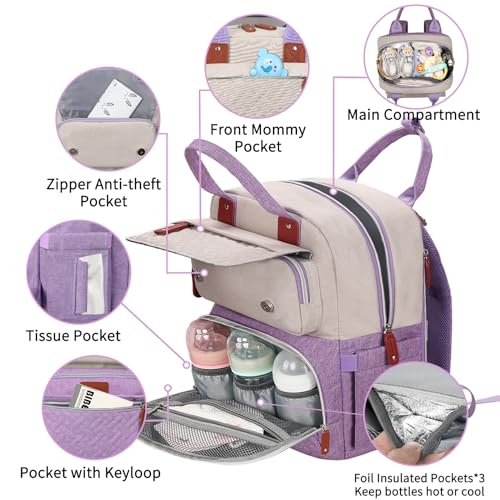 Diaper Bag Backpack (Purple)