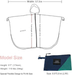 Rain Poncho Jacket Coat Hooded Zipper Style - Image 3