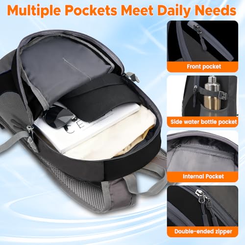 Small Hiking Backpack Women Men 20L Lightweight Travel Backpack Daypack Casual Backpack For Cycling Outdoor Camping (Small / Black)