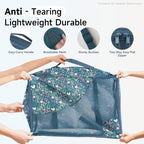 Packing Cubes for Travel (10 Dark Blue Floral)