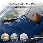 0 Degree Mummy Sleeping Bags for Adults (Blue)