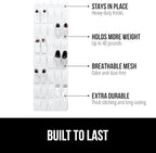 GORILLA GRIP Over the Door Shoe Organizer, 35 Large Breathable Mesh Pockets - Image 2