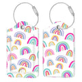 Luggage Tags Privacy Cover ID Label for Travel Bag Suitcase (Dreamy Rainbow)
