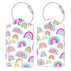 Luggage Tags Privacy Cover ID Label for Travel Bag Suitcase (Dreamy Rainbow)