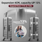 29 Inch Checked Luggage with Expansion and Side Opening (Dark Gray / 29 Inch)