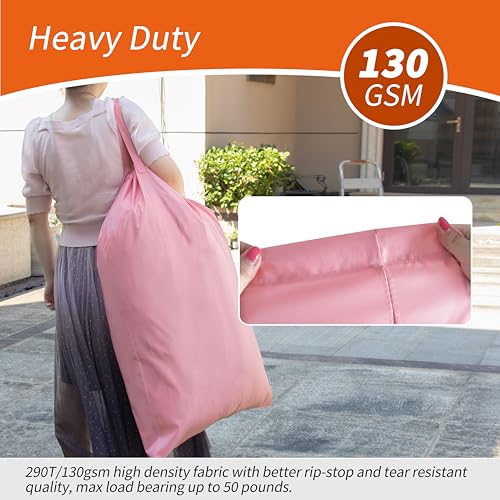 Extra Heavy Duty Laundry Bag with Handles (Pink / 28" x 36" | 1 Pack)