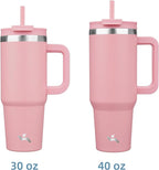40 oz Tumbler with Handle and 2 Straws, 2 in 1 Lid Insulated Water Bottle - Image 3