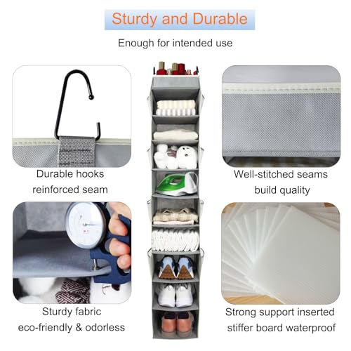 2 Pack Large Sized Hanging Shoe Organizer 10 (Grey - 2 Pack / 2 pack)