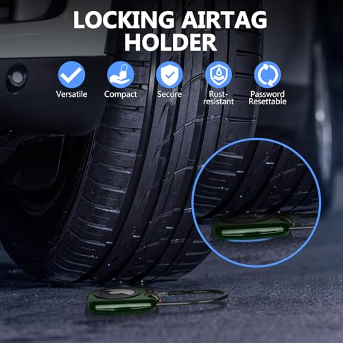 Compatible with Apple AirTag Secure Lock with Wire Cable (GREEN*4)