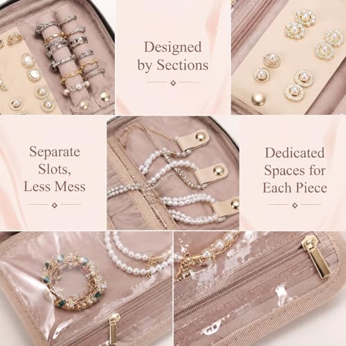 Jewelry Travel Case Organizer for Necklaces (Pink)