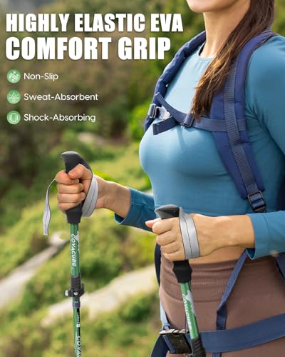 Hiking Poles 7075 Aluminum Tri (Green (39.37''-47.24''))