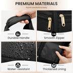 Wig Storage Bag Holds 3 Wigs Hair Tools Travel Bag Full (Black / 12.6*11.02*11.61inch)