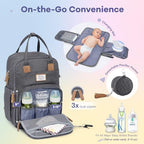 Diaper Bag Backpack (Stylish_dark Gray)