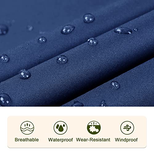 Unisex Rain Poncho Raincoat Hooded for Adults Women with Pockets (Navy)