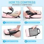 4 PCS Set Compression Packing Cubes for Travel (4 Set / Pink)