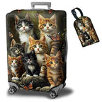 Luggage Cover + Tag (Cats Family / XL)