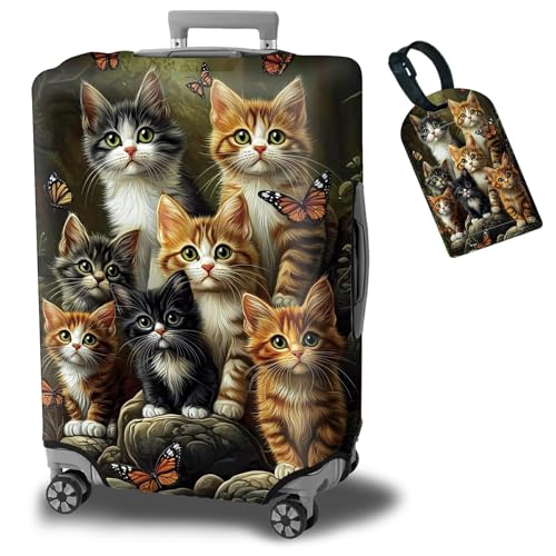 Luggage Cover + Tag (Cats Family / XL)